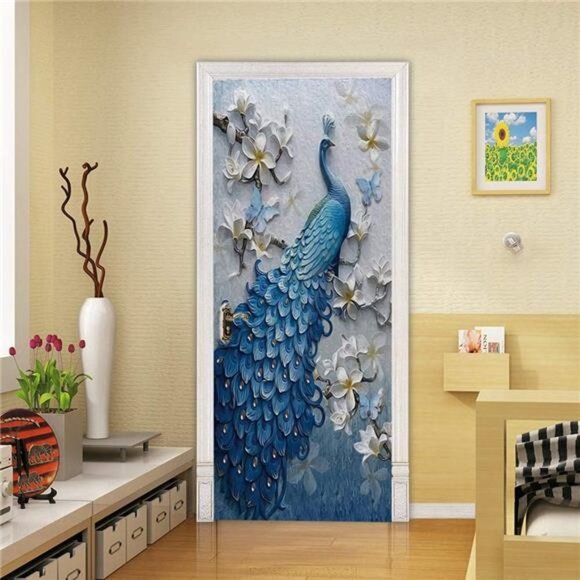 3D Stickers Waterproof Door Stickers Door Mural Peel Self Adhesive Wallpaper PVC - Picture 4 of 7